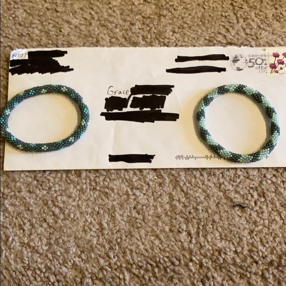 Two beaded bracelets